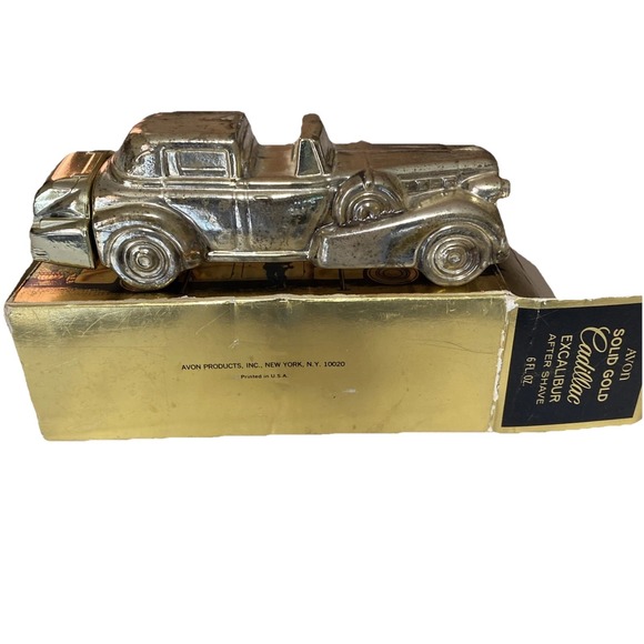 Avon Solid Gold Cadillac Excalibur After Shave Cologne Vintage Almost Full - Picture 6 of 7